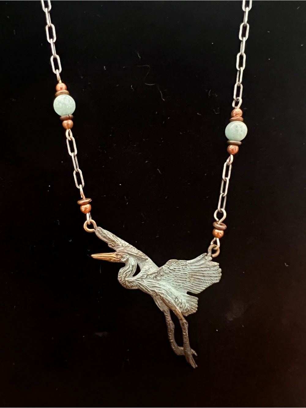 Cavin Richie Flying Heron Necklace  On Sterling Silver Chain